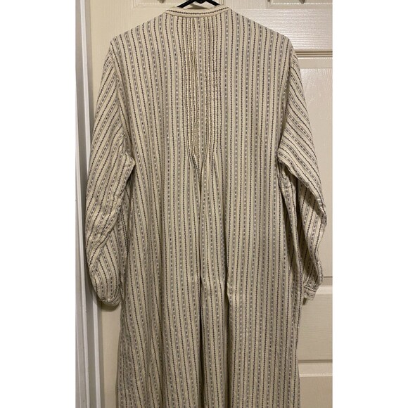 LL Bean Dobby Nightgown Women’s Plus 1X Flannel Blue Pintuck Praire Cottagecore - Picture 8 of 15